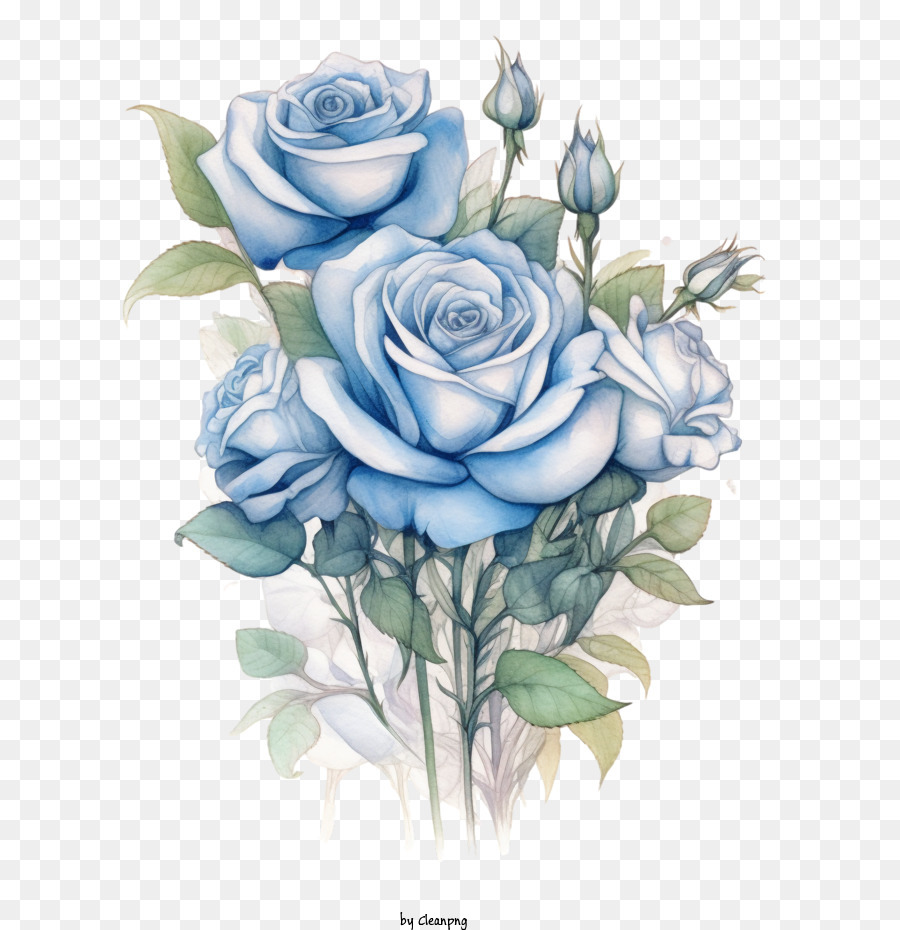 Rosa Azul Rosas Azuis Aquarela png transparente grátis