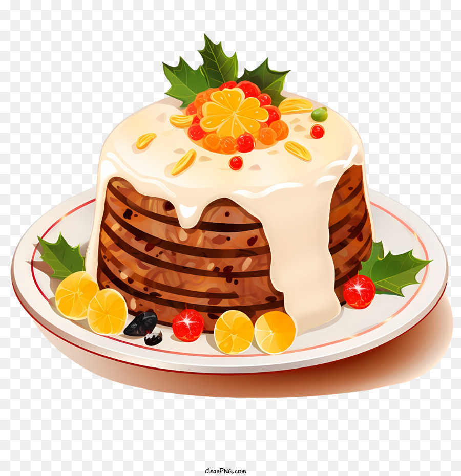 Pudim De Natal Bolo De Natal Bolo De Frutas Png Transparente Gr Tis