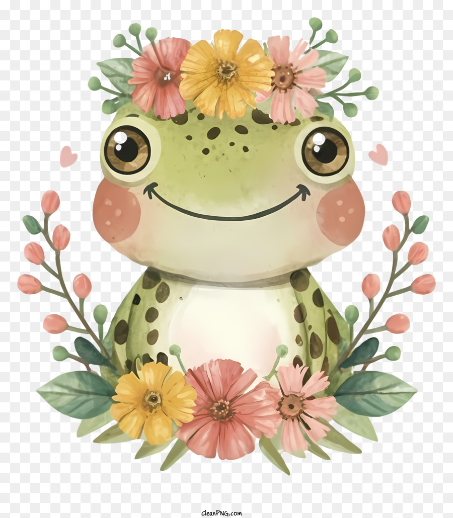 Sapo Coroa De Flores Pintura Em Aquarela png transparente grátis