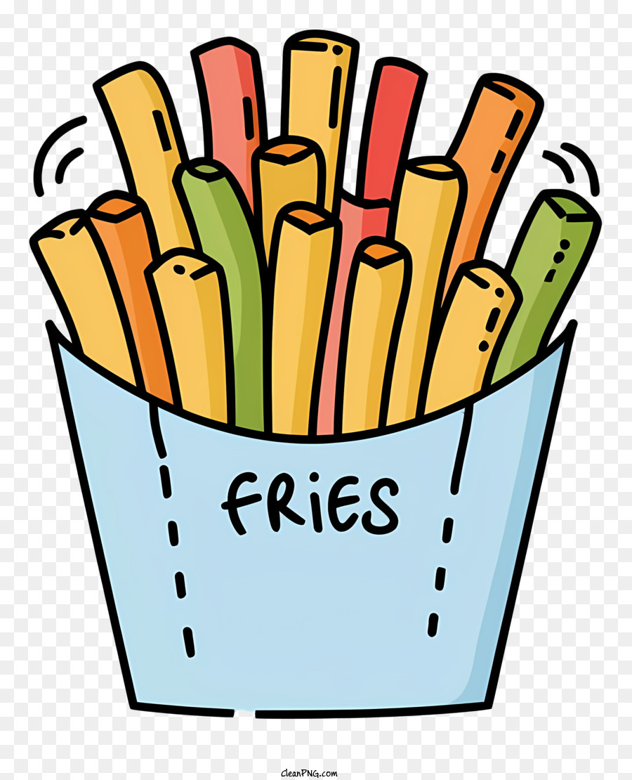 Cartoon Batatas Fritas Recipiente De Plástico png transparente grátis