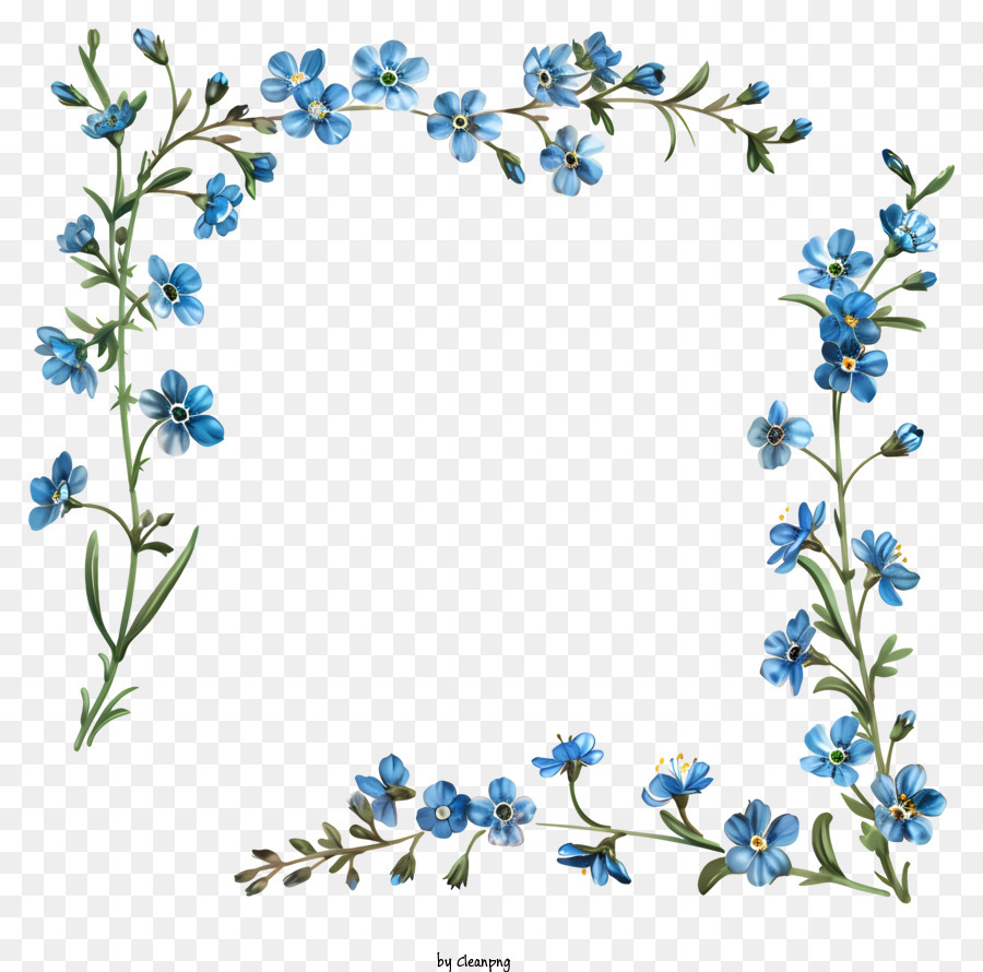 Moldura Das Flores Da Primavera Flores Azuis Floral Moldura Png