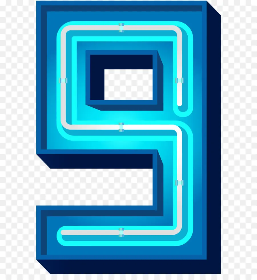 Número 6，Azul PNG