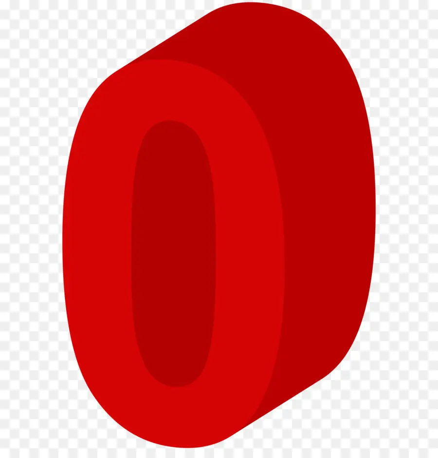 Número Vermelho Zero，3d PNG