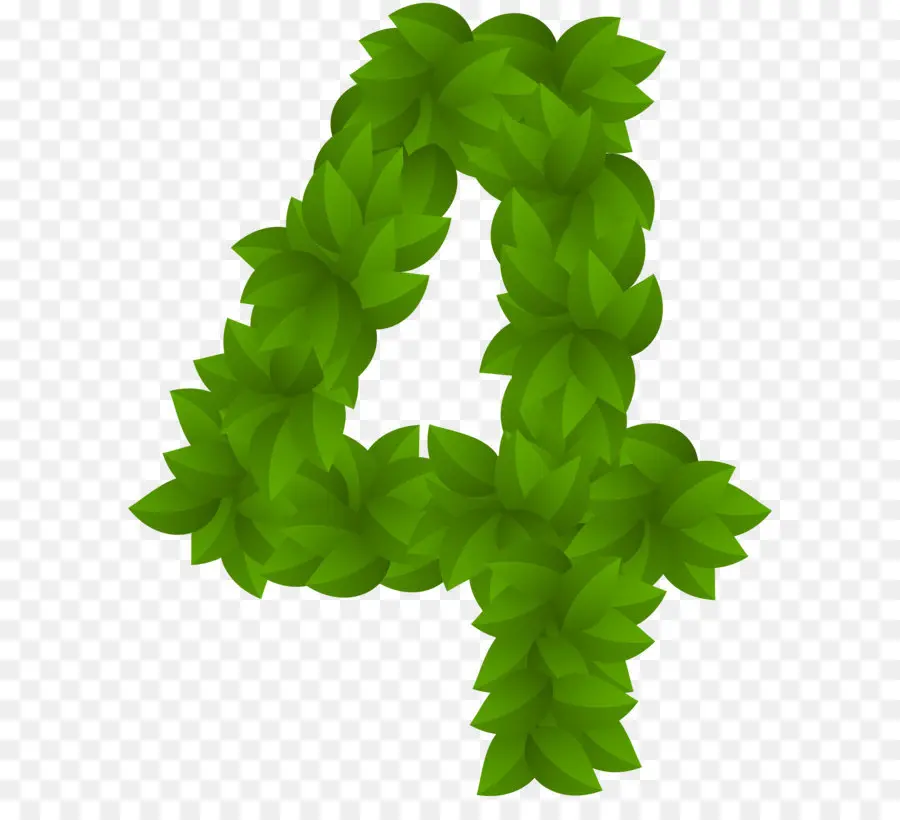 Verde，Número Quatro PNG