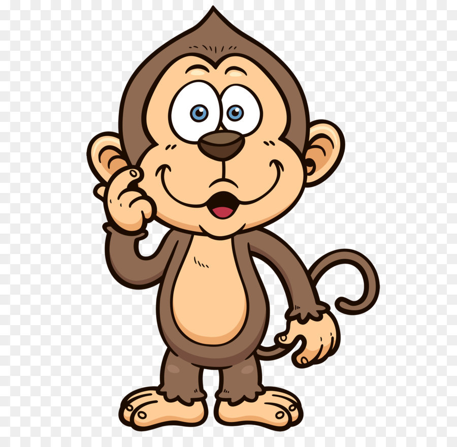 Bonito Bebê Macaco Desenho Animado Em Pé Royalty Free SVG, desenho