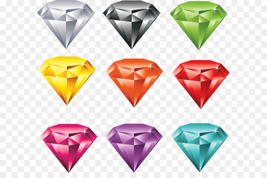 Diamantes Coloridos，Gemas PNG