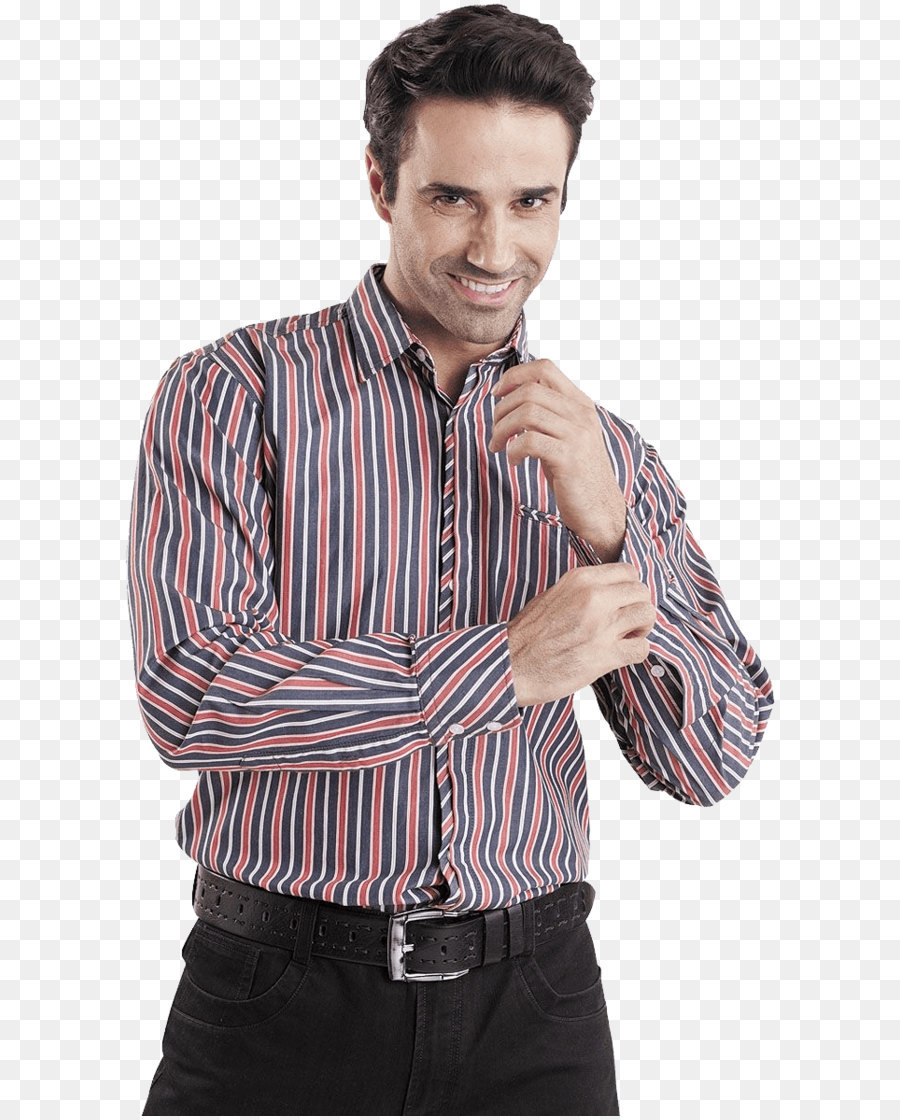 Homem De Camisa Listrada，Moda PNG