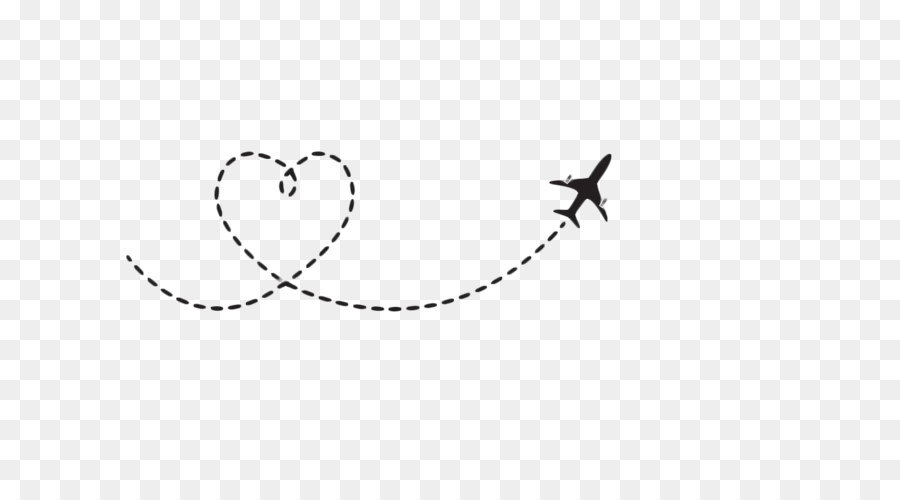 Airplane Dotted Line Heart SVG