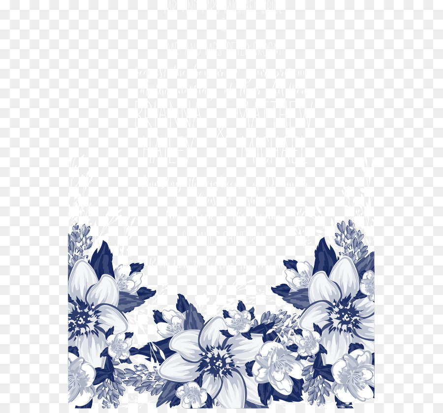 Flor, Azul, Convite png transparente grátis