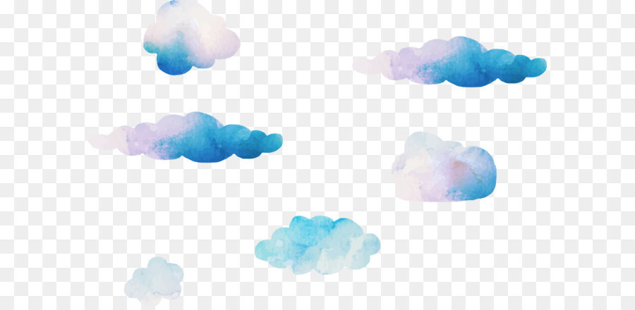 Nuvem，Aquarela Pintura PNG