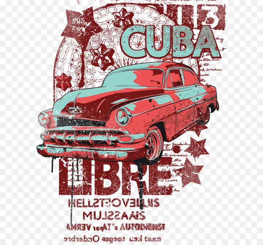 Carro Cuba Livre，Vintage PNG