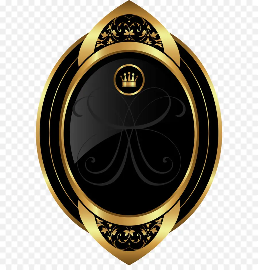 Emblema Preto E Dourado，Ornamentado PNG