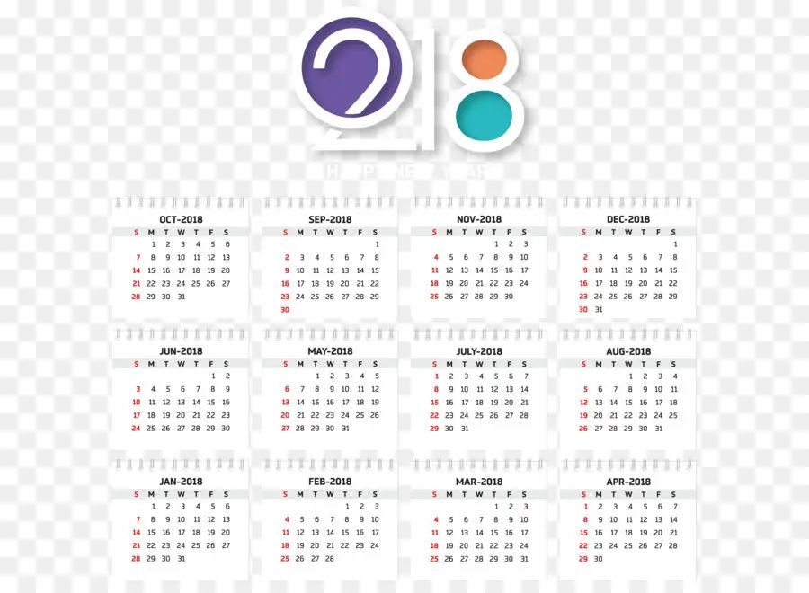 Calendário，2018 PNG