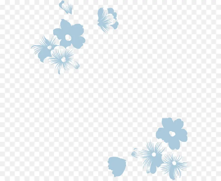 Azul，Flor PNG