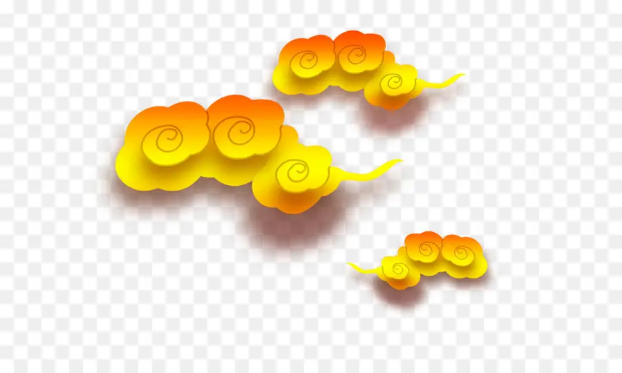 Nuvens Amarelas，Laranja PNG