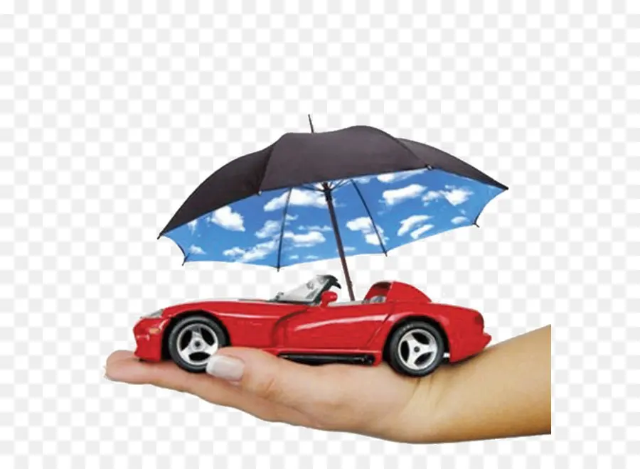 Carro Vermelho Com Guarda Chuva，Proteção PNG