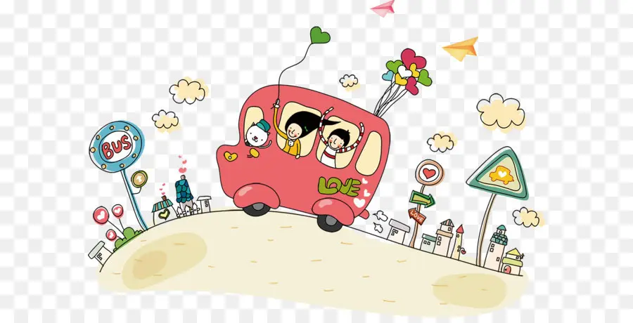 ônibus，Cartoon PNG