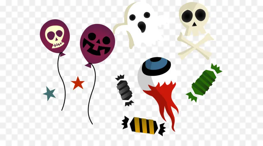 Decorações De Halloween，Balões PNG