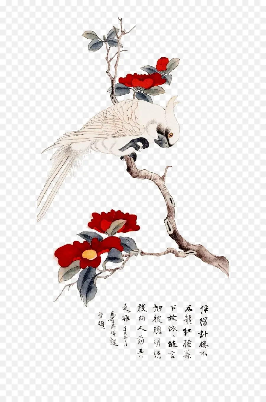 Aves E Flores Pintura，Pintura PNG