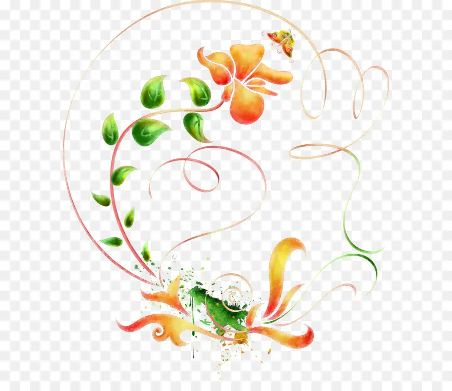 Desenho Floral，Flor PNG