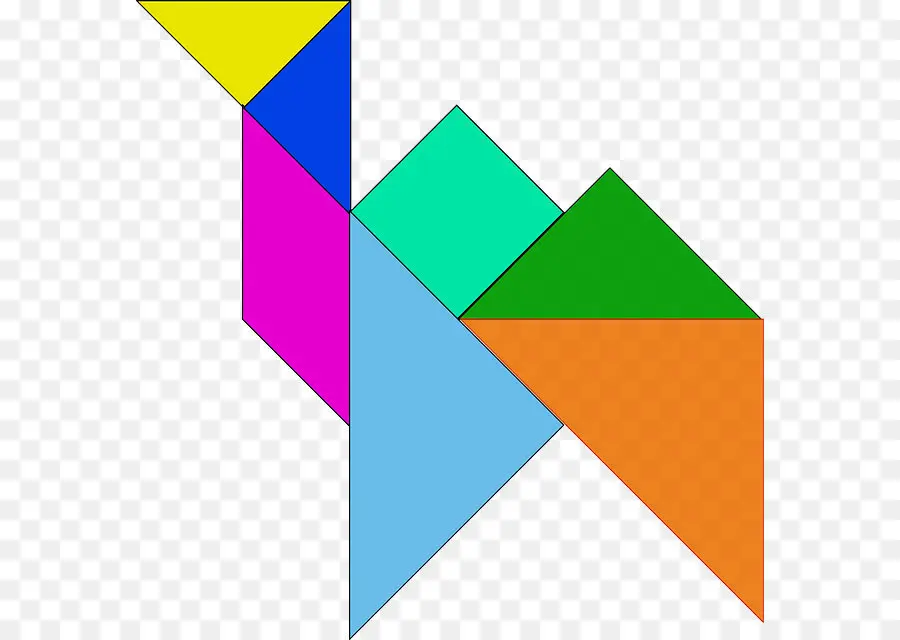 Tangram Colorido，Formas PNG