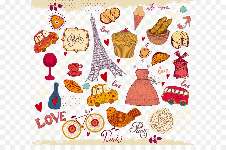 Doodles De Paris，Torre Eiffel PNG