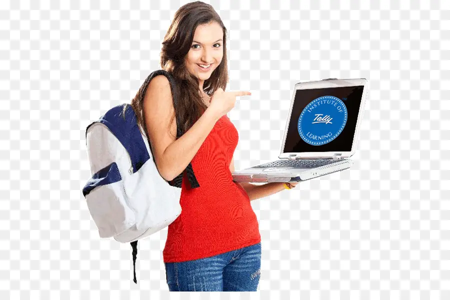 Mulher Com Laptop，Estudante PNG