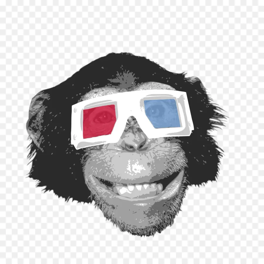 Macaco Com óculos 3d，Animal PNG