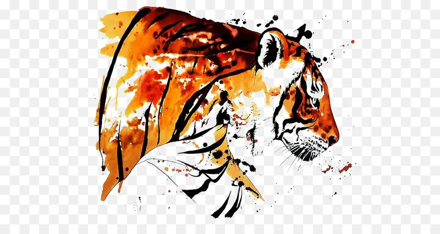 Tigre De Bengala，Pintura Em Aquarela PNG