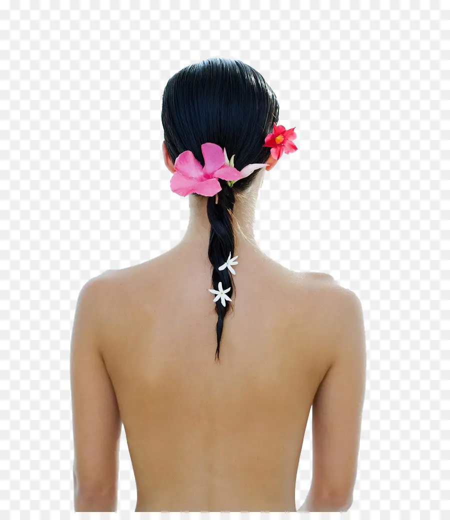 Mulher Com Flores，Cabelo PNG