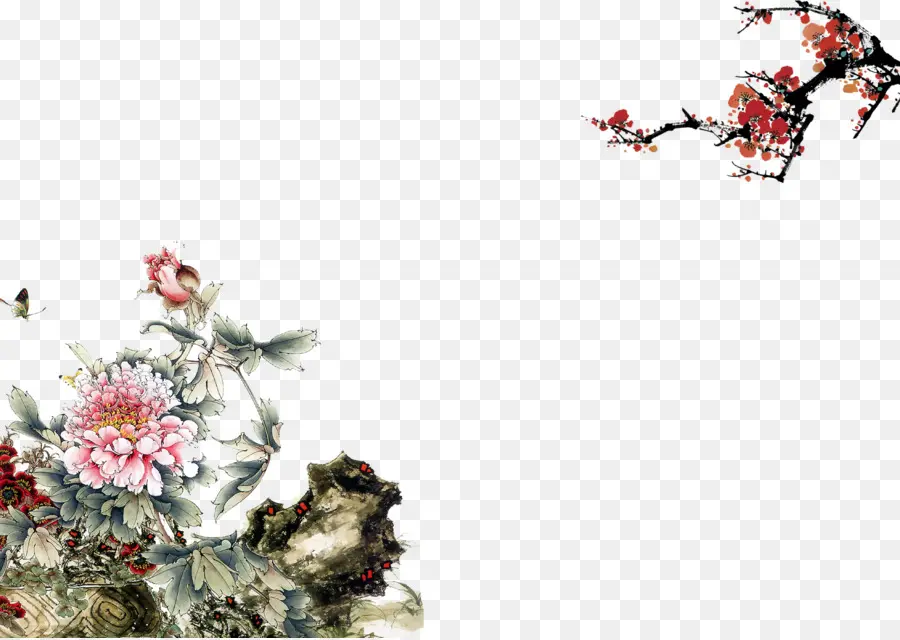 Pintura Floral，Flores PNG