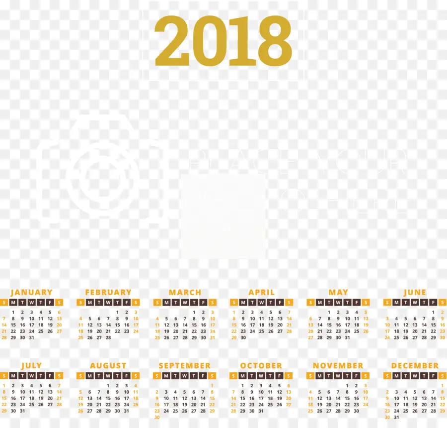 Calendário 2018，Ano PNG