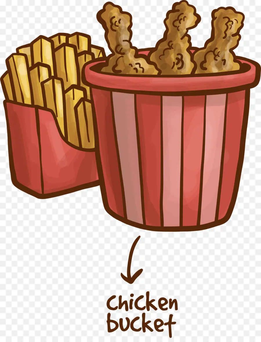 Balde De Frango，Batatas Fritas PNG