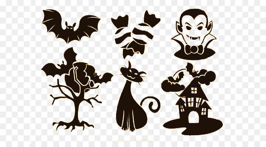 Desenho de Halloween, Drácula, Vampiro, Halloween, Silhueta png