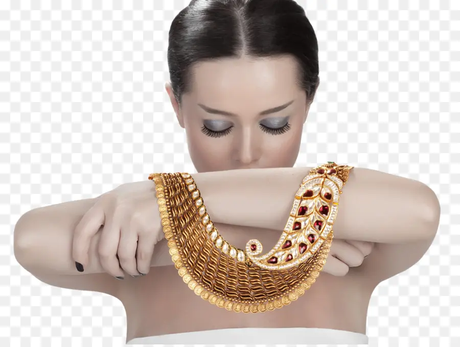 Mulher Com Colar De Ouro，Mulher PNG