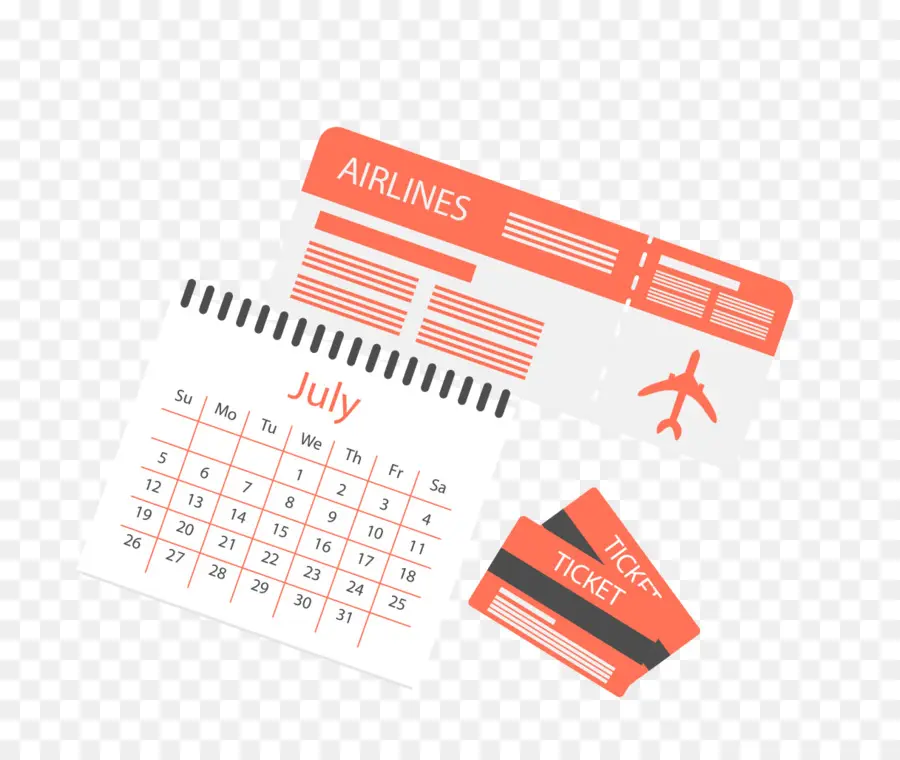 Bilhetes De Avião，Calendário PNG