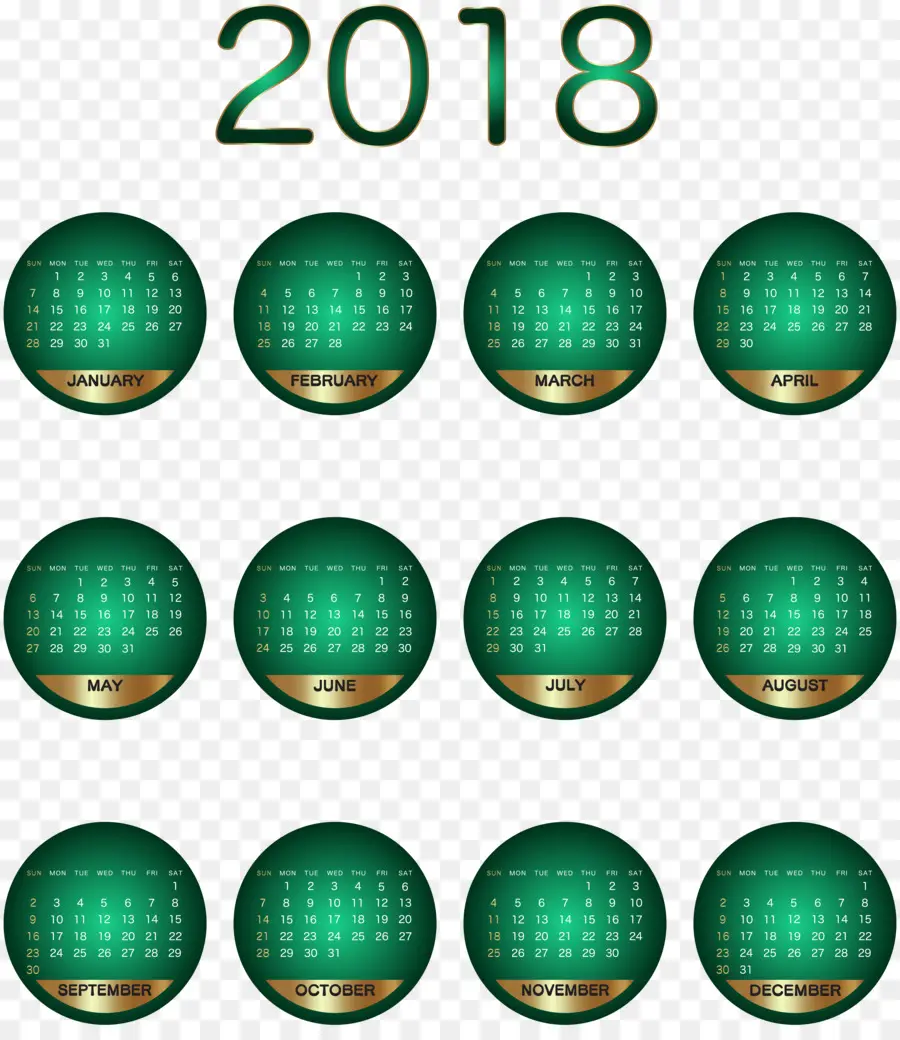 Calendário 2018，Ano PNG