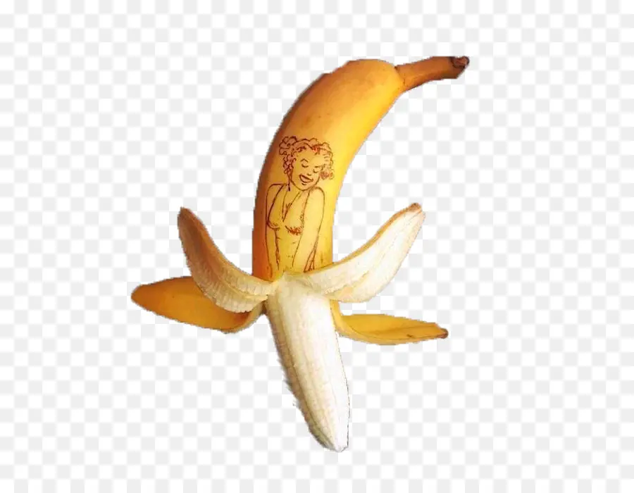 Banana Com Desenho，Fruta PNG