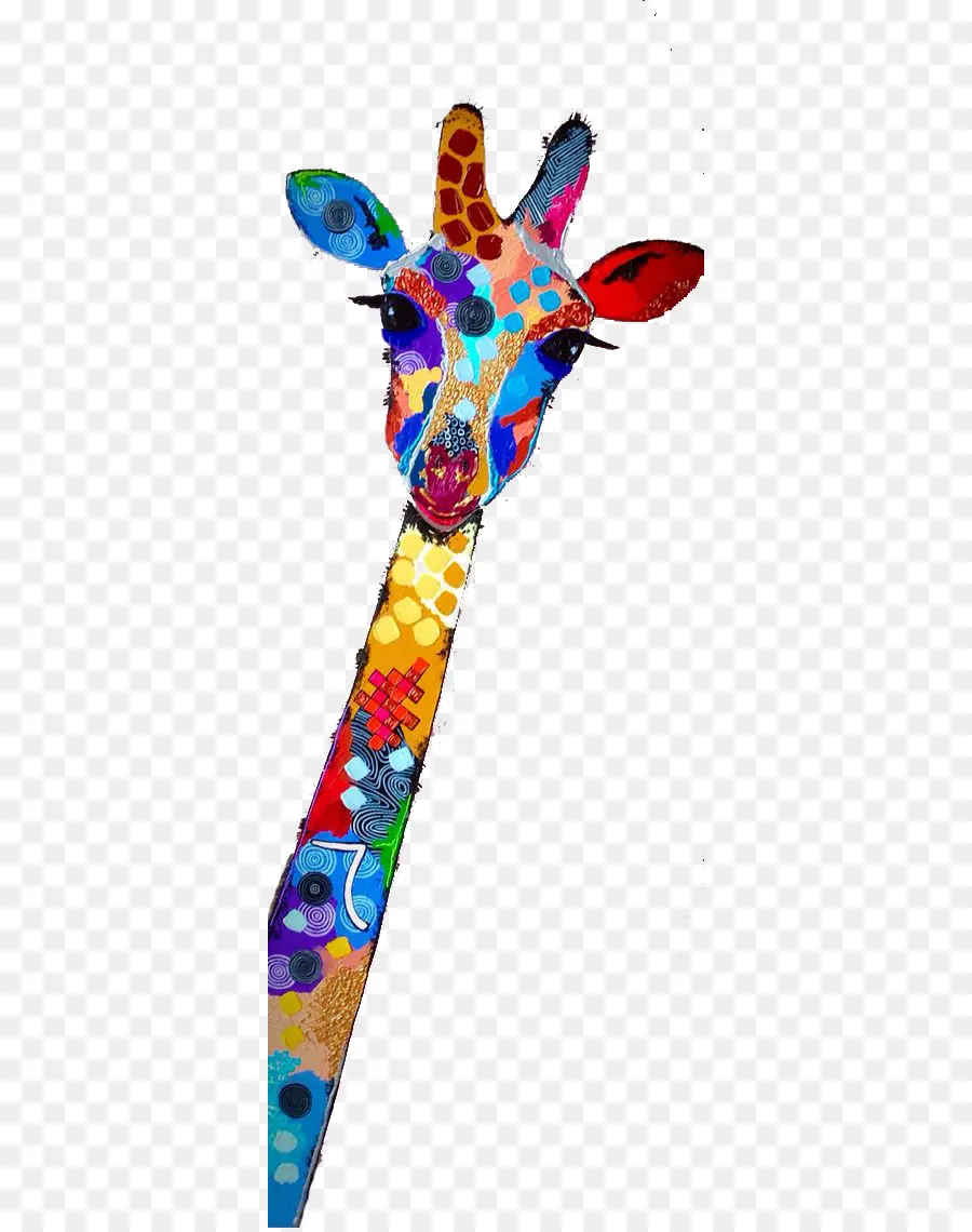 Girafa Colorida，Colorido PNG