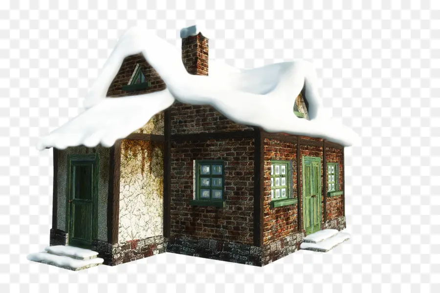 Casa Coberta De Neve，Inverno PNG