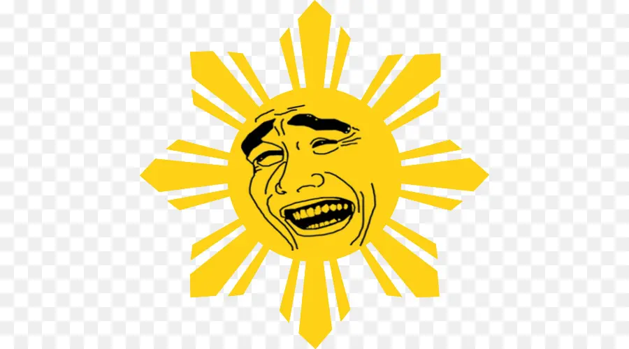 Sol Com Rosto，Amarelo PNG