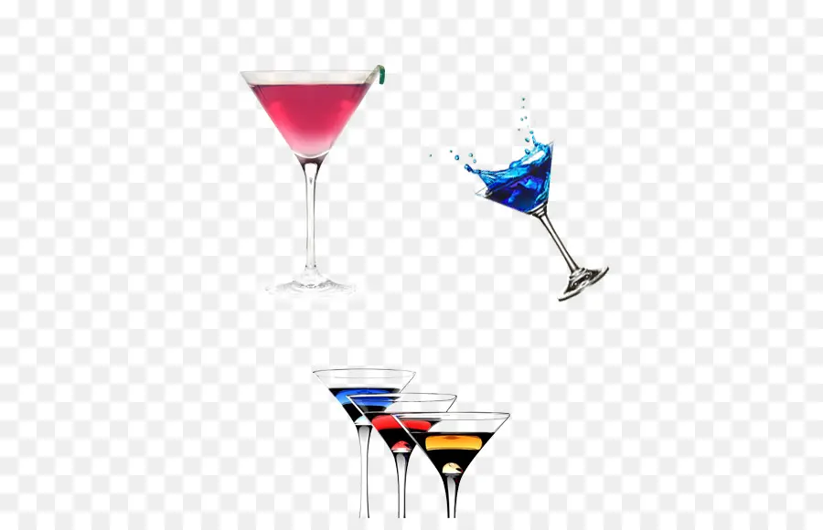 Coquetéis Coloridos，Copo De Martini PNG