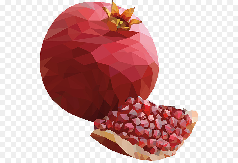 Romã Poligonal，Vermelho PNG