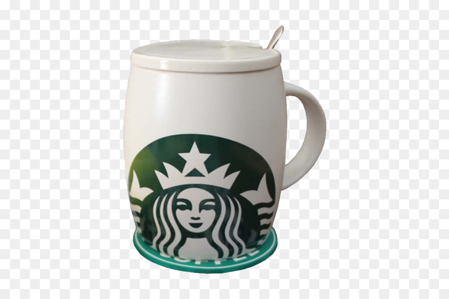 Caneca Branca Com Tampa，Starbucks PNG