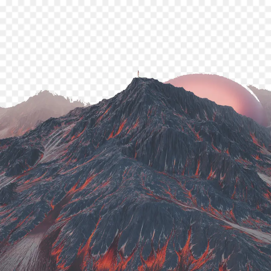 Montagem Do Cenário，Vulcão PNG