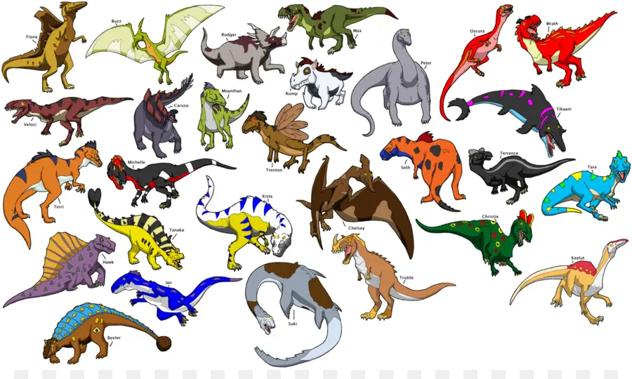 Dinossauros Coloridos，Desenho Animado PNG