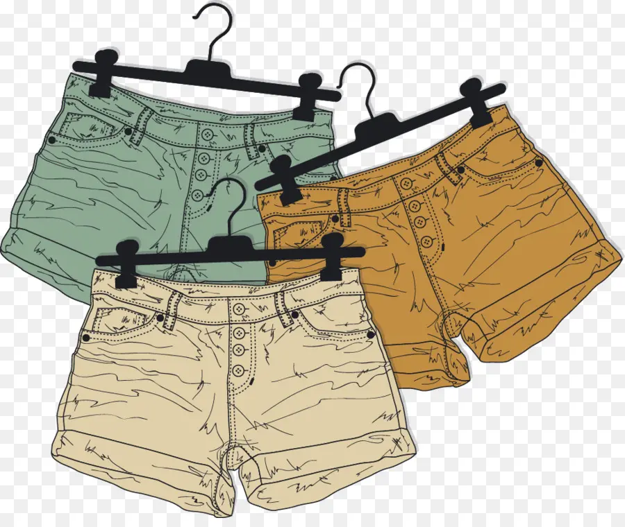 Shorts Coloridos，Cabides PNG