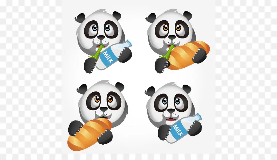 Panda Fofo Comendo，Panda PNG