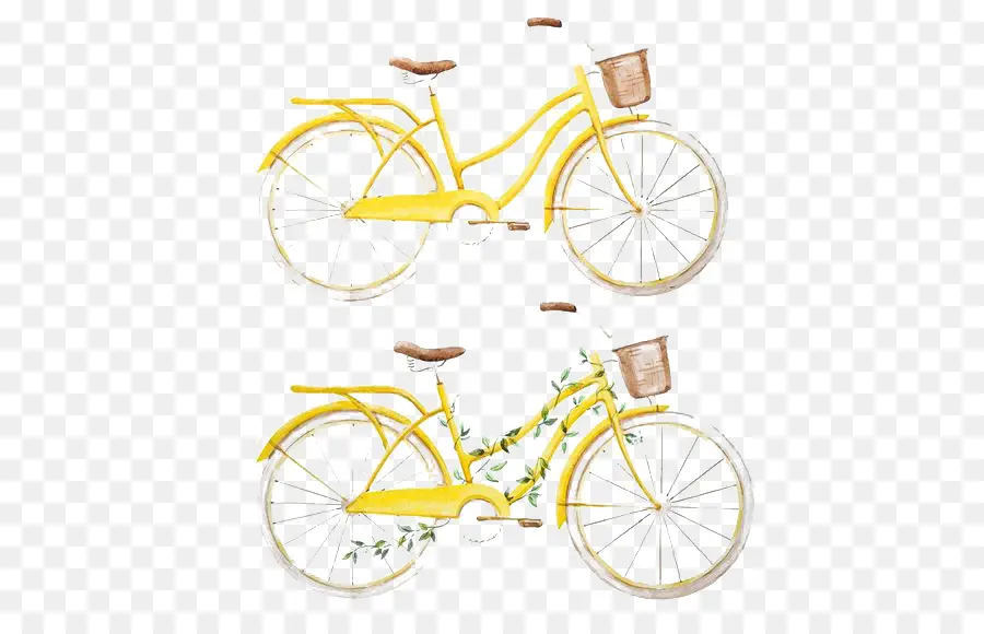 Bicicletas Amarelas，Cesta PNG