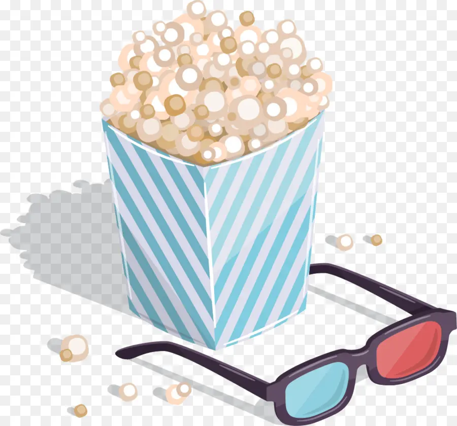 Pipoca E óculos 3d，Cinema PNG